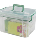 First Aid Kit Container Clear Organizer Box For Medicine Storage In Car Home And Office With Lift Out Tray For Small Items And Secure Clip Lid