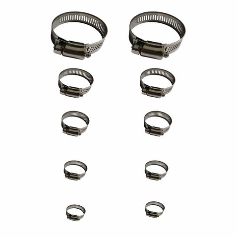Beefy Adjustable 6 To 51 mm Hose Clamp 10 Pack Made Of 304 Stainless Steel Durable Rust Resistant Worm Gear Fuel Line Clips For Cars Boats Pipelines
