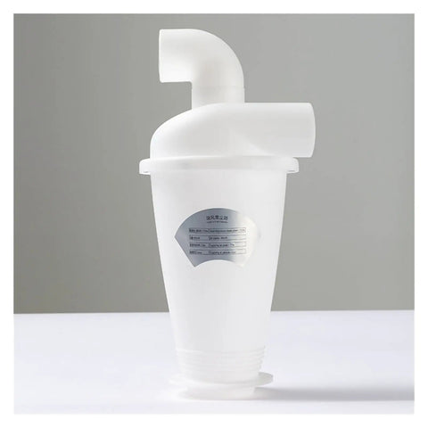 White plastic Top Shelf Industrial Dust Separator For Vacuum Cleaners DIYers Turbocharged Woodworking Dust Collector With Elbow