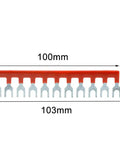 Heavy Duty 12 Position Fork Jumper Terminal Strip Blocks 15 Pack Slick Electric Distribution Connectors With Color Coded Rubber Insulation For Hassle Free Custom Wiring Setup, showing a 12 position terminal block.