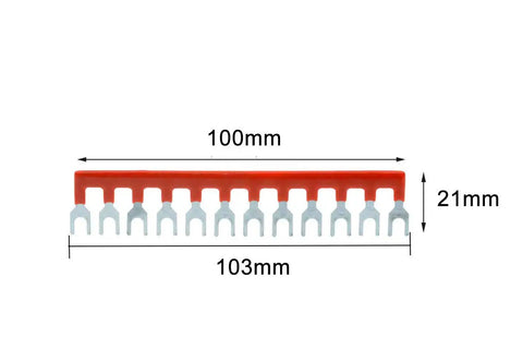 Heavy Duty 12 Position Fork Jumper Terminal Strip Blocks 15 Pack Slick Electric Distribution Connectors With Color Coded Rubber Insulation For Hassle Free Custom Wiring Setup, showing a 12 position terminal block.