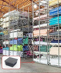 Warehouse with fabric rolls and 1 Inch Square Plastic Tubing End Caps For Square Tubing Posts 4 Pack highlighted