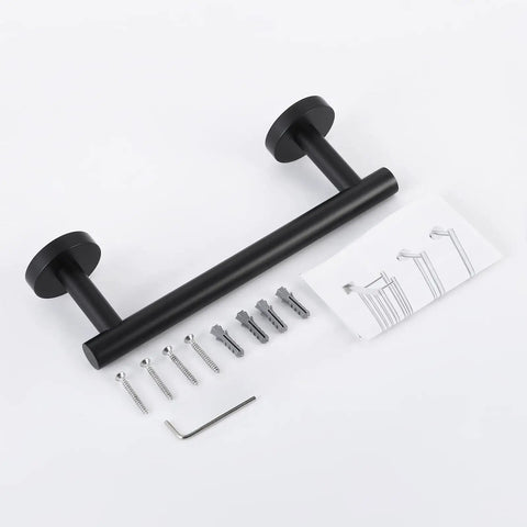 Matte Black Towel Bar 36 Inch Stainless Steel SUS304 Wall Mount Rustproof Bathroom Shower Towel Rack Holder Screw Mounted Kit