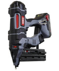 18 Gauge Cordless Brad Nailer With Fusion Air Power Tech Working Smooth As Butter Zero Cord Drag And Ramp Up Nonsense Tool Free Depth Adjustments Dual Drive Switches And Built In LED sight.