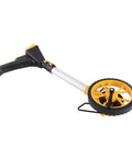 Jiawu Foldable Distance Measuring Wheel with Digital Display for Accurate Measurement of Roads and Land for Builders and Farmers, featuring a robust yellow wheel.