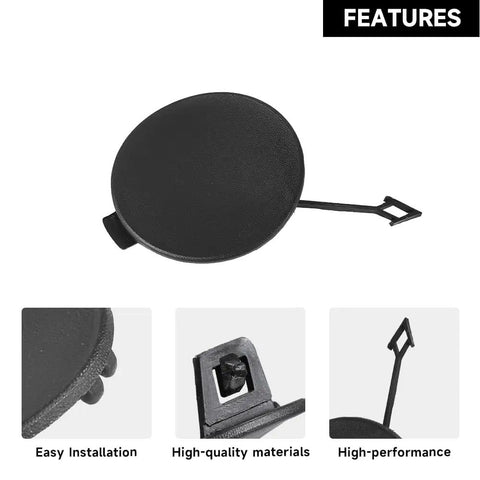 Jeep Cherokee Rear Bumper Tow Hook Cover Cap For 2014 2015 2016 2017 2018 L4 2.4L Gas And 3.2L V6 Gas Direct Fit ABS Plastic