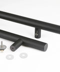 60 Inch Double Sided Push Pull Door Handle Built To Last Heavy Duty Stainless Steel Ladder Pull For Commercial Glass Wood Barn And Metal Doors Matte Black Finish 59.06 Inch Length 47.24 Inch Mount Spacing 2.05 Inch Standoff, matte black