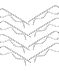 Sturdy Stainless Steel R Shape Spring Pins For Tough Industrial Hitch Work Easy Install And Remove Wavy Fasteners For Heavy Gear, set of eight.