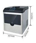 Game Changing Countertop Ice Maker That Cools Drinks Fast With Soft Chewy Nugget Ice Portable Slim Design And Zero Drama Auto Self Cleaning For Home Bars Offices Restaurants, silver stainless steel with digital controls.
