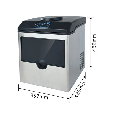 Game Changing Countertop Ice Maker That Cools Drinks Fast With Soft Chewy Nugget Ice Portable Slim Design And Zero Drama Auto Self Cleaning For Home Bars Offices Restaurants, silver stainless steel with digital controls.