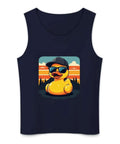 Mens Sleeveless Gym Tank Top With Dope Rubber Duck Graphic Wearing Sunglasses And Cap Cotton SweatWicking Workout Tee For Men Breathable Muscle Tank Perfect For Training Or Gym Sessions