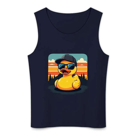 Mens Sleeveless Gym Tank Top With Dope Rubber Duck Graphic Wearing Sunglasses And Cap Cotton SweatWicking Workout Tee For Men Breathable Muscle Tank Perfect For Training Or Gym Sessions