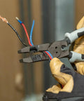 9 Inch Journeyman High Leverage Side Cutting Pliers with Crimper Fish Tape Puller and Wire Stripper Pro Grade Electrician Tool in use