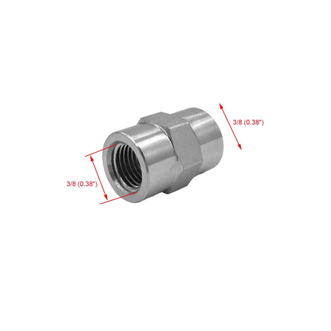 4 Pack Hydraulic Hose Adapter Fittings 1/8 Inch Female To 1/8-27 NPTF SAE Straight Pipe Joint Connector Carbon Steel Built Tough For Industrial Fluid Power Systems And Heavy Duty Use, 3/8 size close-up