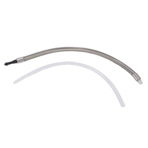 Legit Durable Replacement Milk Tube For Coffee Machines Compatible With We8 E6 D6 Z8 Z6 Models Featuring Stainless Steel Inner Core And Light Blocking PC Exterior Upgrade Your Daily Grind, showing clear and stainless steel tubes.