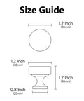 Diagram showing size dimensions for 10 Pack Brushed Satin Nickel Cabinet Knobs For Cupboards And Drawers, 1 And One Quarter Inch Diameter Knurled Round Hardware, Solid Feel, Easy Install, Ideal Kitchen Cabinets And Furniture Upgrade AL6066SN.