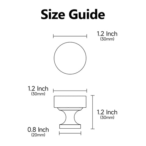 Diagram showing size dimensions for 10 Pack Brushed Satin Nickel Cabinet Knobs For Cupboards And Drawers, 1 And One Quarter Inch Diameter Knurled Round Hardware, Solid Feel, Easy Install, Ideal Kitchen Cabinets And Furniture Upgrade AL6066SN.