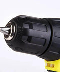 Close-up of the Smart Chuck on a Heavy Duty Cordless Electric Drill With Rechargeable Battery And Brushless Motor.