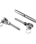 Top Shelf 304 Stainless Steel Marine Turnbuckle Jaws Swivel Rigging Screws Built Like a Tank for Sailboat Deck Hardware and Heavy Duty Cable Tension Mounting Systems components display.