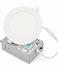 LOG BARN 4 Inch LED Recessed Lighting with Junction Box showing ultra-thin design and adjustable settings for versatile lighting.