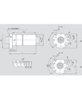 Kick Up Your Setup With This Rock Solid Precision Ball Screw Nut For Linear Motion Control dimensions blueprint illustration.
