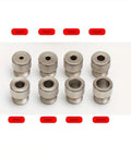 Boss Grade Self Centering Doweling Jig Kit With Knockout Wood Drill Guide showing various metal drill guides from 3mm to 10mm.