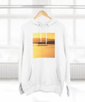 Outrigger Canoe Sunset Molokai Hawaii Inspired Three Panel Fleece Hoodie With Soft Cotton Blend Fabric And Plush Fleece Lining