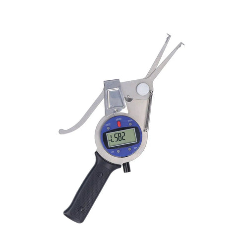 Horett Digital Dial Caliper 8 to 28mm Hole and Groove Depth Gauge with clear LCD screen and ergonomic grip.