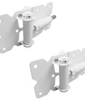 Self Closing Vinyl Fence Gate Hardware Kit White Includes Two Hinges And One Latch With Screws For PVC Fencing Adjustable Gate Gap