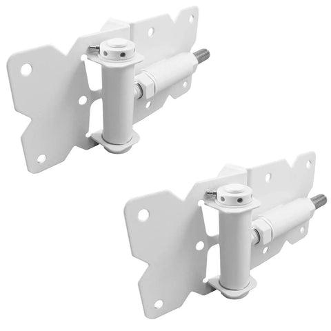 Self Closing Vinyl Fence Gate Hardware Kit White Includes Two Hinges And One Latch With Screws For PVC Fencing Adjustable Gate Gap