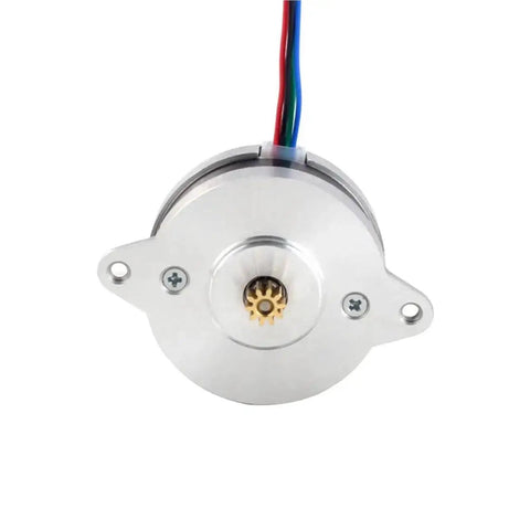 Stepper Motor Bipolar 0.9 Degree Step, 9Ncm Torque, 1A Current, 36x17.5mm, 4 Wires, For 3D Printers And CNCs, Beefy Unit, Easy Mount, 1 Piece With Smooth Microstepping, Low Electrical Noise, Precise Control, And Easy Integration In DIY Projects silver front view