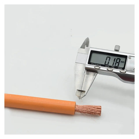 Heavy Gauge Shielded Electric Vehicle EV Wire 50 Mm2 High Voltage Battery Harness with caliper measuring wire's diameter