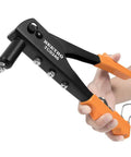 Heavy Duty Hand Rivet Gun Kit With Four Rivet Sizes 3/32 In 1/8 In 5/32 In And 3/16 In Includes 100 Rivets And Four Replaceable Heads