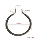 Premium Electric Finned Tubular Heater 220V 1200W Round Heating Element with measurements for easy installation.