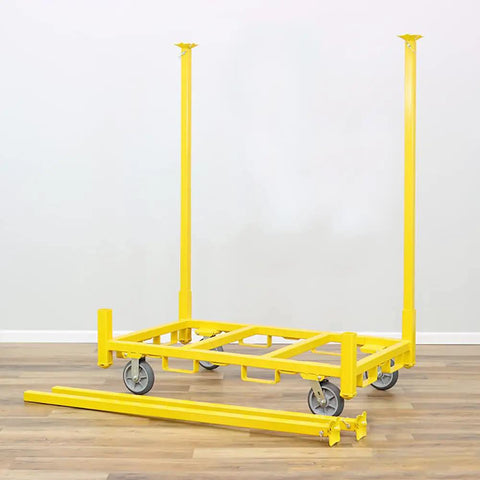 No Nonsense Yellow Four Wheel Chair Table Storage Cart With 3000 Lb Capacity Smooth Swivel Casters Built Tough Steel Deck Ultimate Mobile Parts Organizer For Shop Or Garage Runs