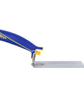 Comfort Grip 6 In By 2 In Flat Margin Flooring Trowel With Bucket Hook, steel blade and non-slip handle, side view.