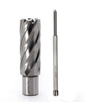 Oscarbide annular cutter and Weldon-shank drill bit, 15/16 in dia, 2 in depth (Amazon).