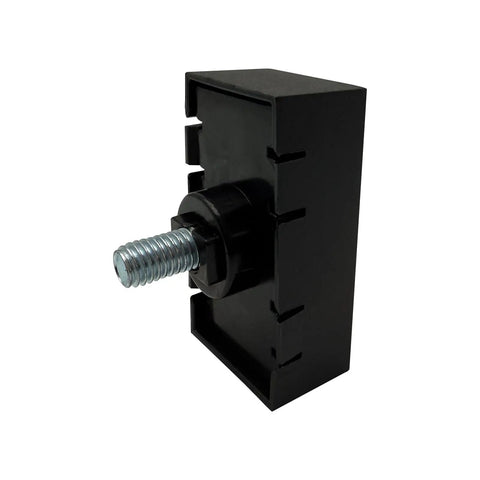 Close-up of black magnetic housing with screw for 2 Pack Square Limit Switch Magnets For Gate Openers Replacement Magnetic Limit Switch For Sliding Gates.