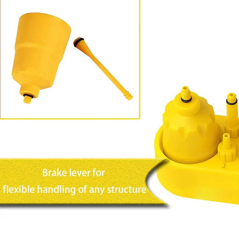 Yellow funnel and cylinder from Heavy Duty Bicycle Hydraulic Brake Bleed Kit With Inflatable Cylinder And Funnel, Easy Bleed Tool Set