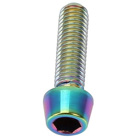 Titanium Alloy M5 x 18mm Bike Bolts, High Strength Anti Corrosion Hex Screws, 4 Pack for Stem, Seatpost, and Handlebar Fixing close-up