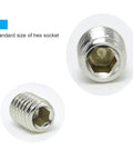 Close-up of hex drive from 400 Piece Hex Screw Set in Organizer Box 304 Stainless Steel M3 M4 M5 M6 M8 Hex Screws Pro Grade