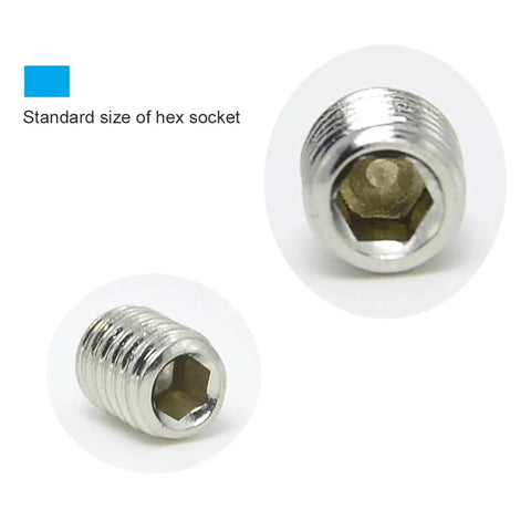 Close-up of hex drive from 400 Piece Hex Screw Set in Organizer Box 304 Stainless Steel M3 M4 M5 M6 M8 Hex Screws Pro Grade