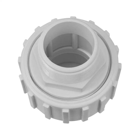 Two Piece Universal One And A Half Inch PVC Slip Union Socket Joint Adapter Fitting for pool pump, front view