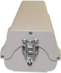 Front view of Two In One Heavy Duty Aluminum Outdoor CCTV Housing Box with hinged lid and lockable clasp in beige color.