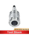 ISO30 ER32 Balanced Collet Chuck Tool Holder With Dead Nuts Precision Clamping For CNC Lathe And Milling Machines showing steel tool shank.