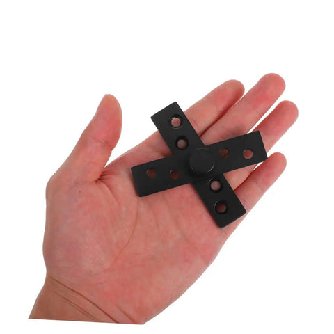 2-Piece Stainless Steel Hidden Pivot Hinges for Concealed Doors and Cabinets, black hinge held in hand, showcasing size and design