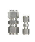 Heavy Duty Stainless Steel Compression Union Fitting 1/16 To 1 Inch Tube OD 316L Equal Coupler With UNF Nut Lock 6000 PSI