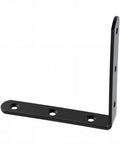 Rock Solid Heavy Duty L Brackets 4 X 4 Inch Matte Black Steel Corner Brace for Shelving, angled view.