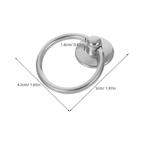 Eight Pack Metal Cabinet Pulls Ring Handles In Silver Zinc Alloy, dimensions 5cm wide, durable for furniture use