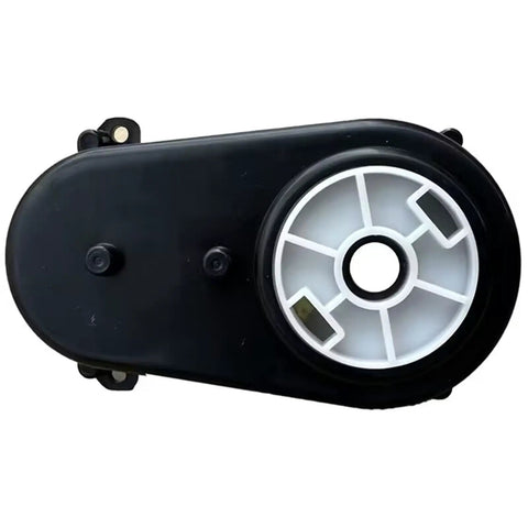 12V 380 Steering Gearbox And Motor Assembly For Kids Electric Ride On Cars Fast Swap Repair Kit showing a black and white gearbox.